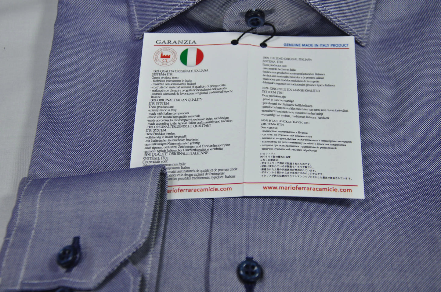 Micro Oxford dark blue shirt