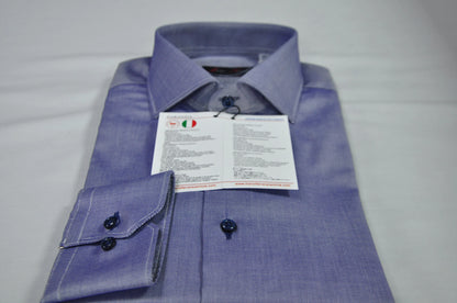 Micro Oxford dark blue shirt