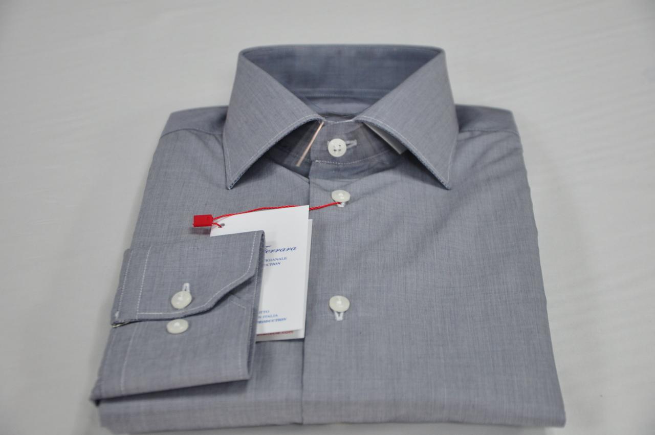 Camicia fil a fil grigio